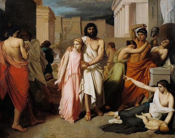 Charles Francois Jalabert, Oedipus and Antigone (1843)